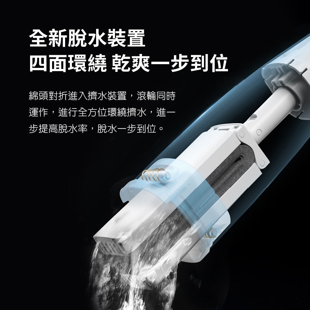 藍小魚四面擠水海綿拖把 伸縮拖把 乾濕兩用免手洗 不發硬海綿拖把 西水拖把 站立收納-細節圖6