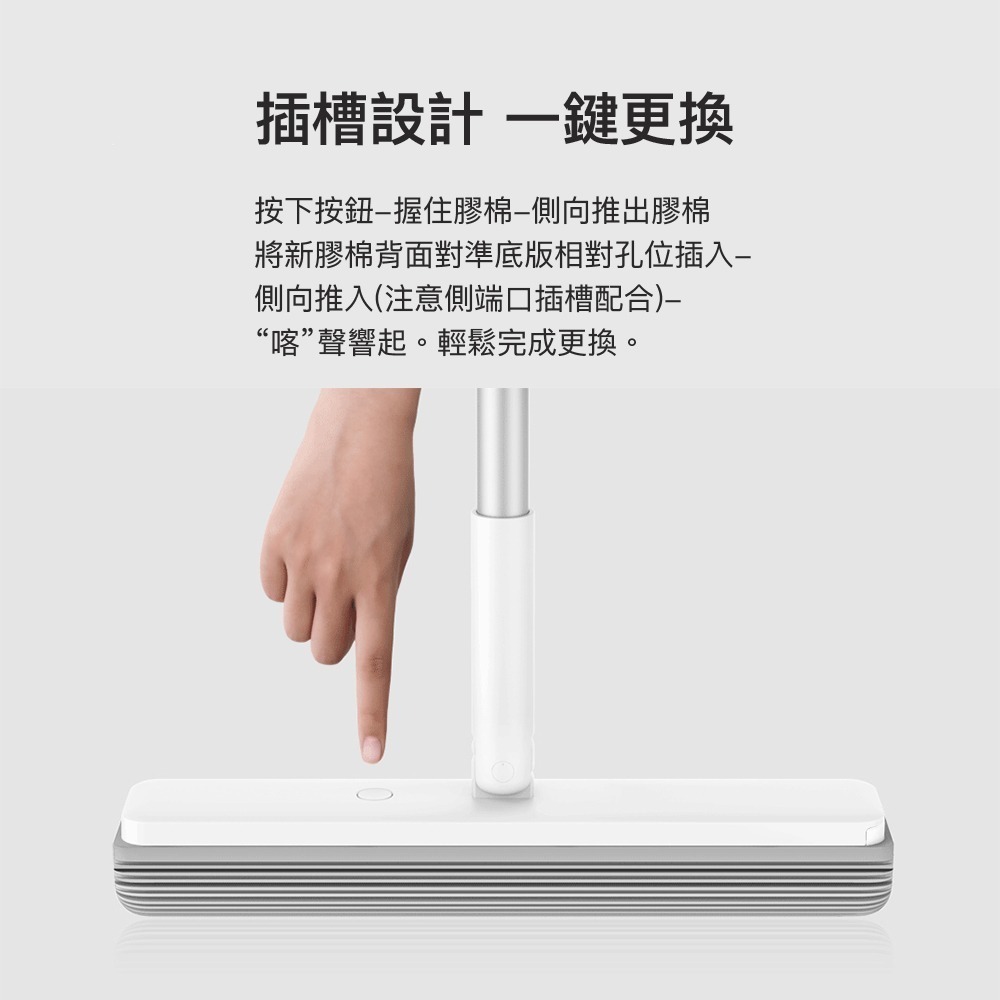 藍小魚180°膠棉拖把 可站立收納 擠水省力 多角度拖地 拖把 擠水拖把-細節圖5