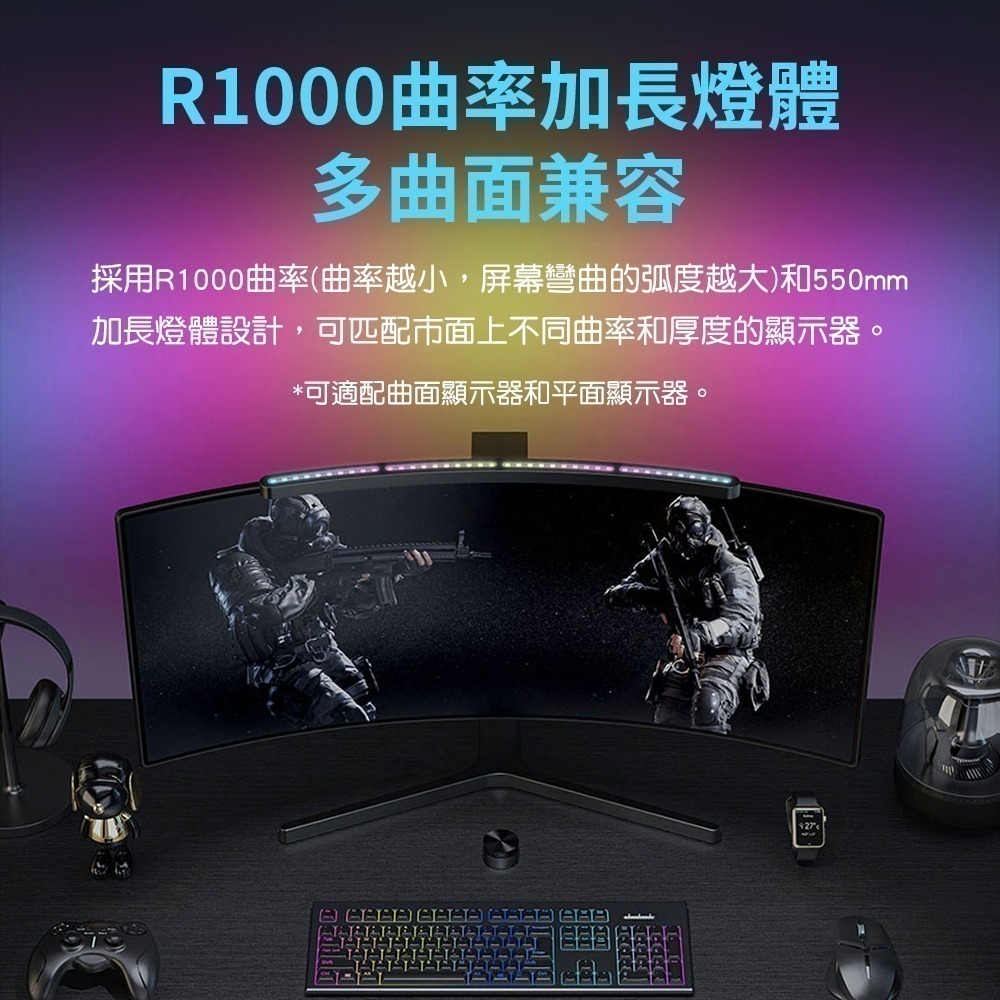 LYMAX徠美視曲面屏幕掛燈 Pro 電腦螢幕掛燈 高顯色 曲面螢幕掛燈-細節圖8