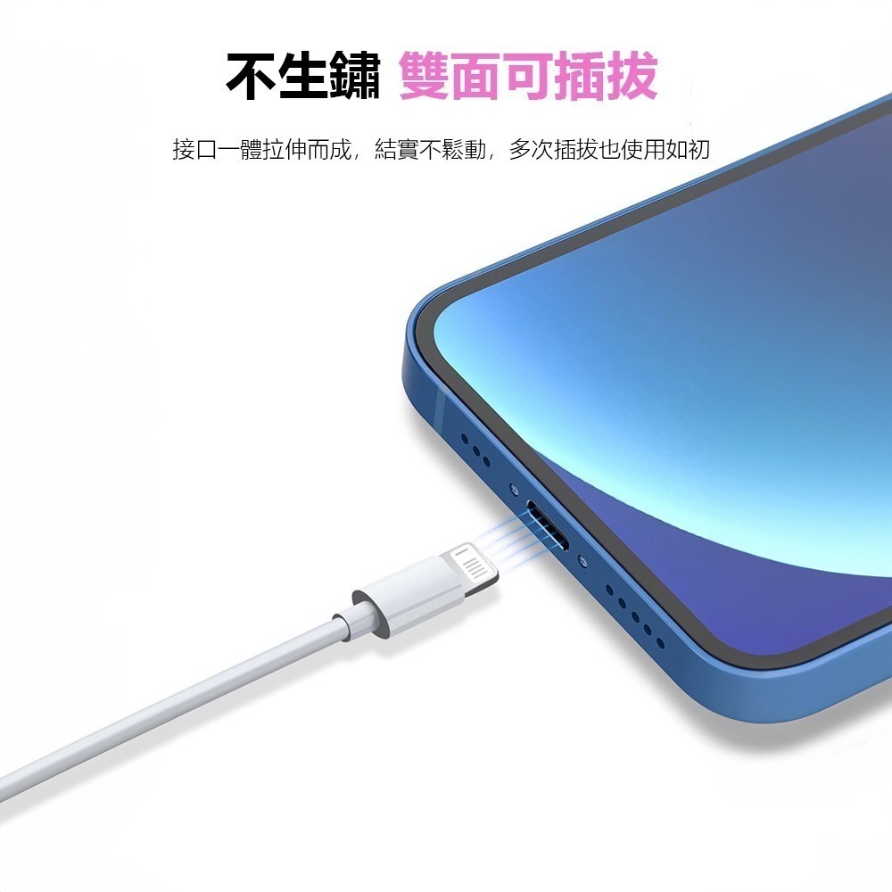 蘋果iPhone充電線 100公分 充電輸出二合一 蘋果充電線 iPhone iPad Airpods充電線-細節圖10