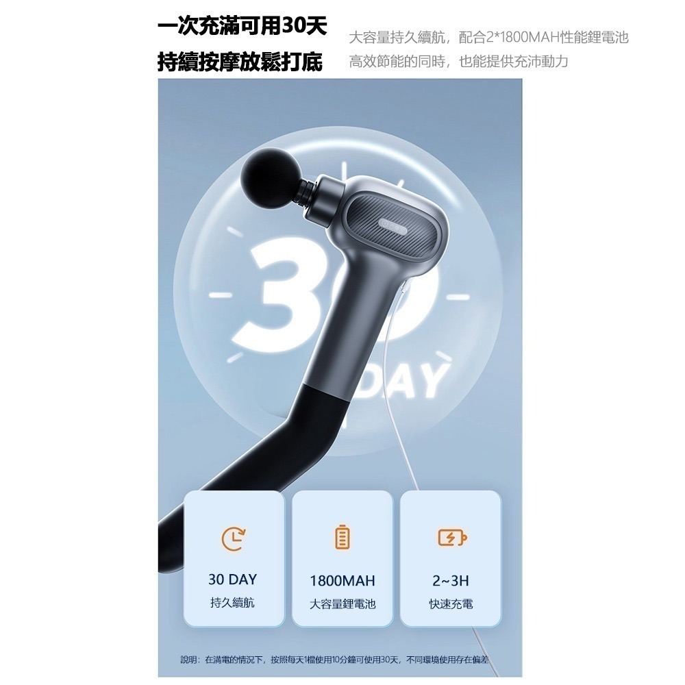 小米有品 雲康寶腰背專用筋膜槍 筋膜槍 按摩槍 可拆卸手柄 放鬆 長柄筋膜槍-細節圖3