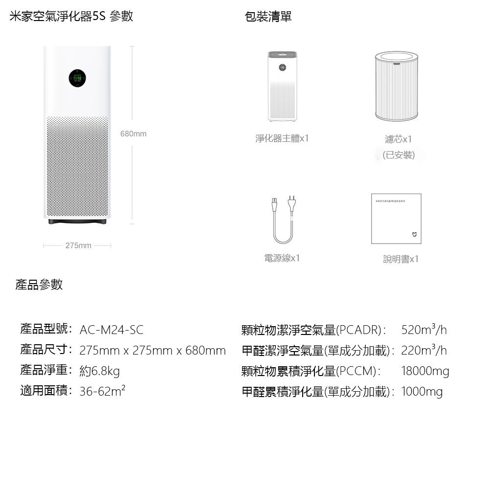 米家空氣淨化器5S 空氣淨化器 空氣清淨機 空氣濾清機 除醛 可連結米家APP 空氣除臭機-細節圖11