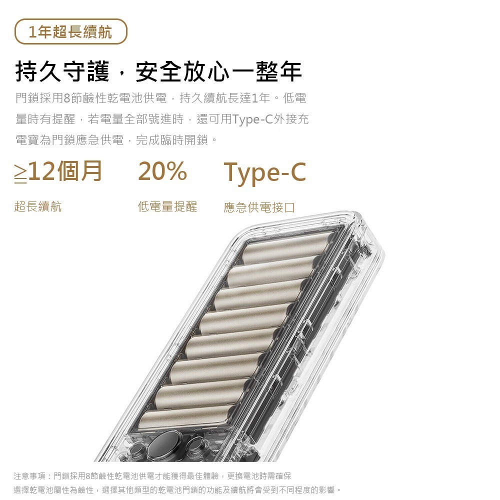 小米有品 小米智能門鎖2 指靜脈版 推拉門鎖 智能門鎖 10種開鎖方式 可連結米家APP 電子鎖-細節圖9