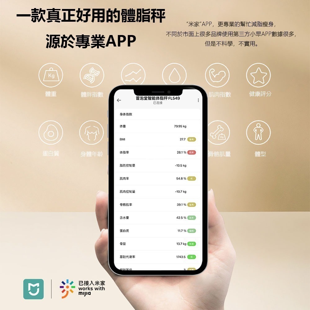 冒泡堂智能體脂秤 可連結米家APP  體脂計 體脂秤 體重計 智能體重計-細節圖3