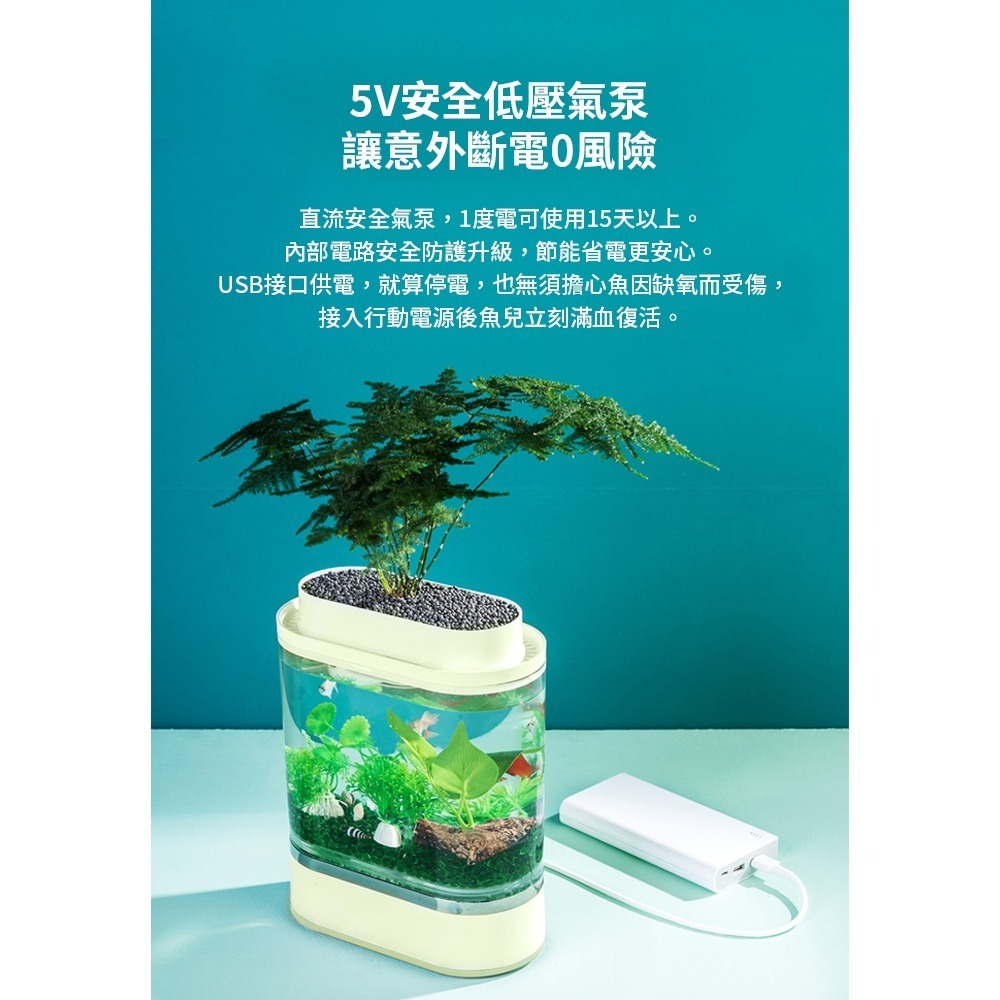 畫法幾何迷你懶人魚缸Pro 水族箱 低噪音 養魚 懶人魚缸 水族 桌面魚缸-細節圖7