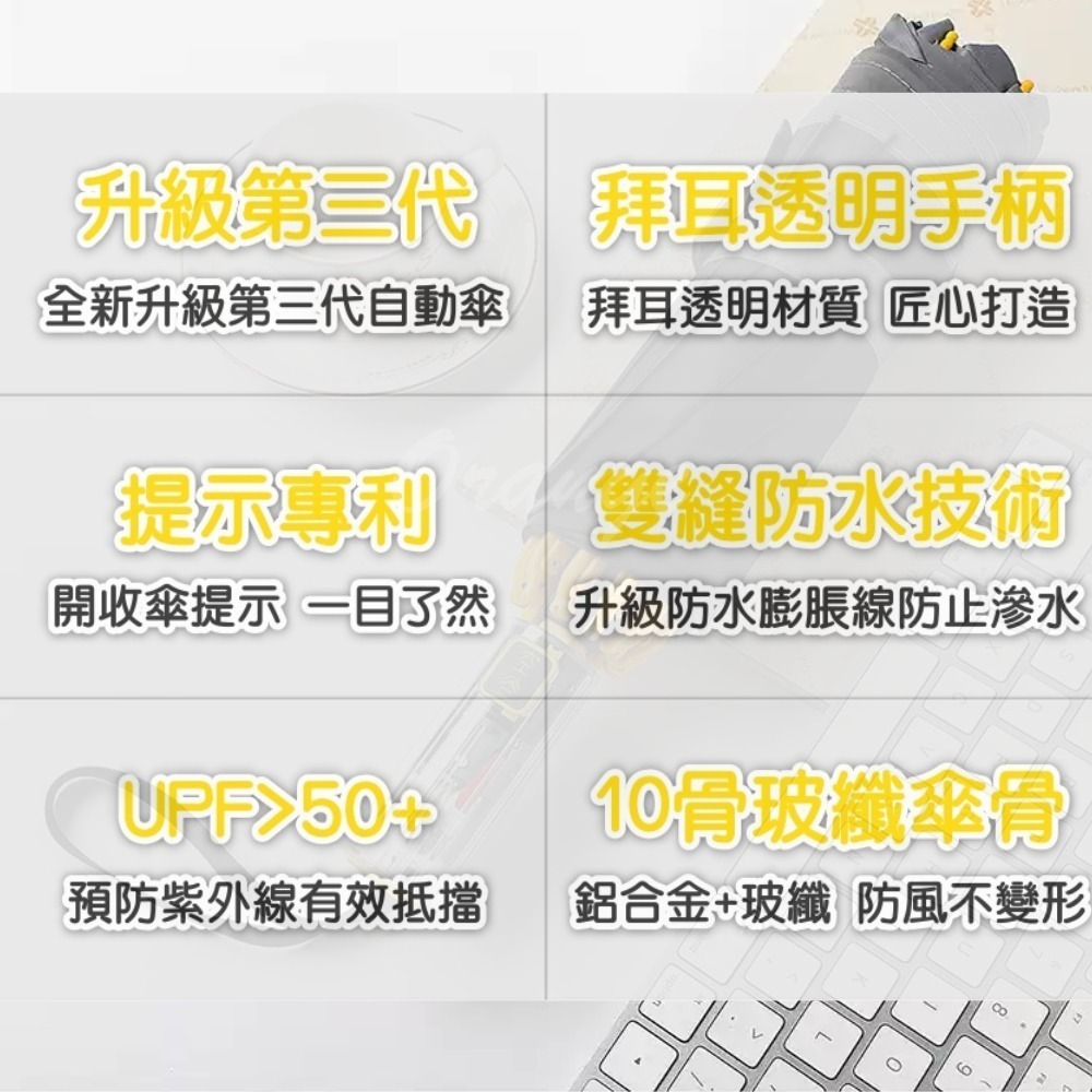 空谷十骨反向機械自動傘 反摺傘 反折傘 晴雨傘 遮陽傘 自動反摺傘 遮陽傘-細節圖3