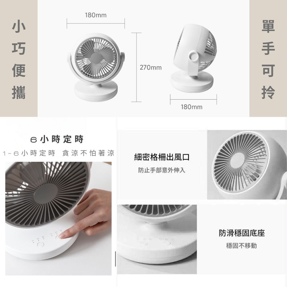 小達桌面循環扇(插電款) 小米有品 循環扇 USB風扇 桌面扇 桌扇 空氣循環扇 渦輪 靜音扇-細節圖8