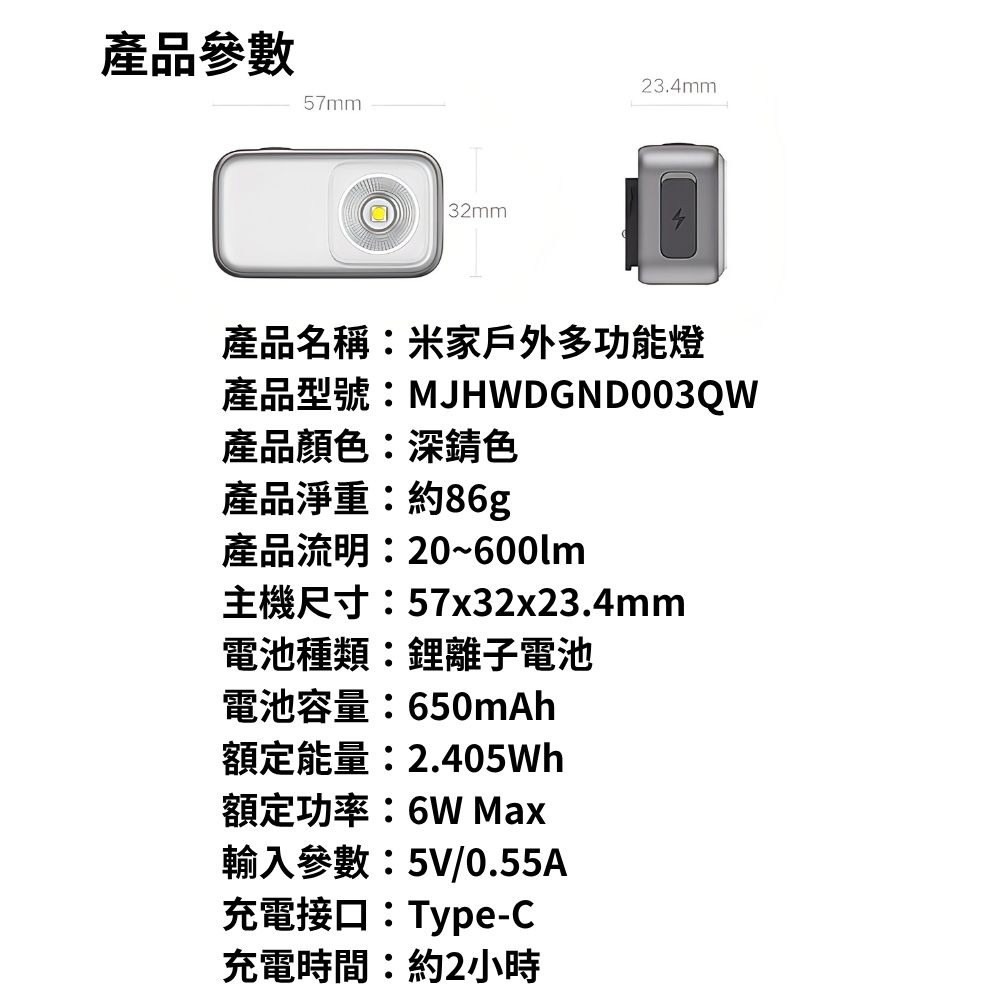 米家戶外多功能燈 頭燈 強光 帽子夾燈 釣魚燈 自行車燈 小巧防水 攜帶型 小米有品 緊急照明燈 小米 野營燈-細節圖10