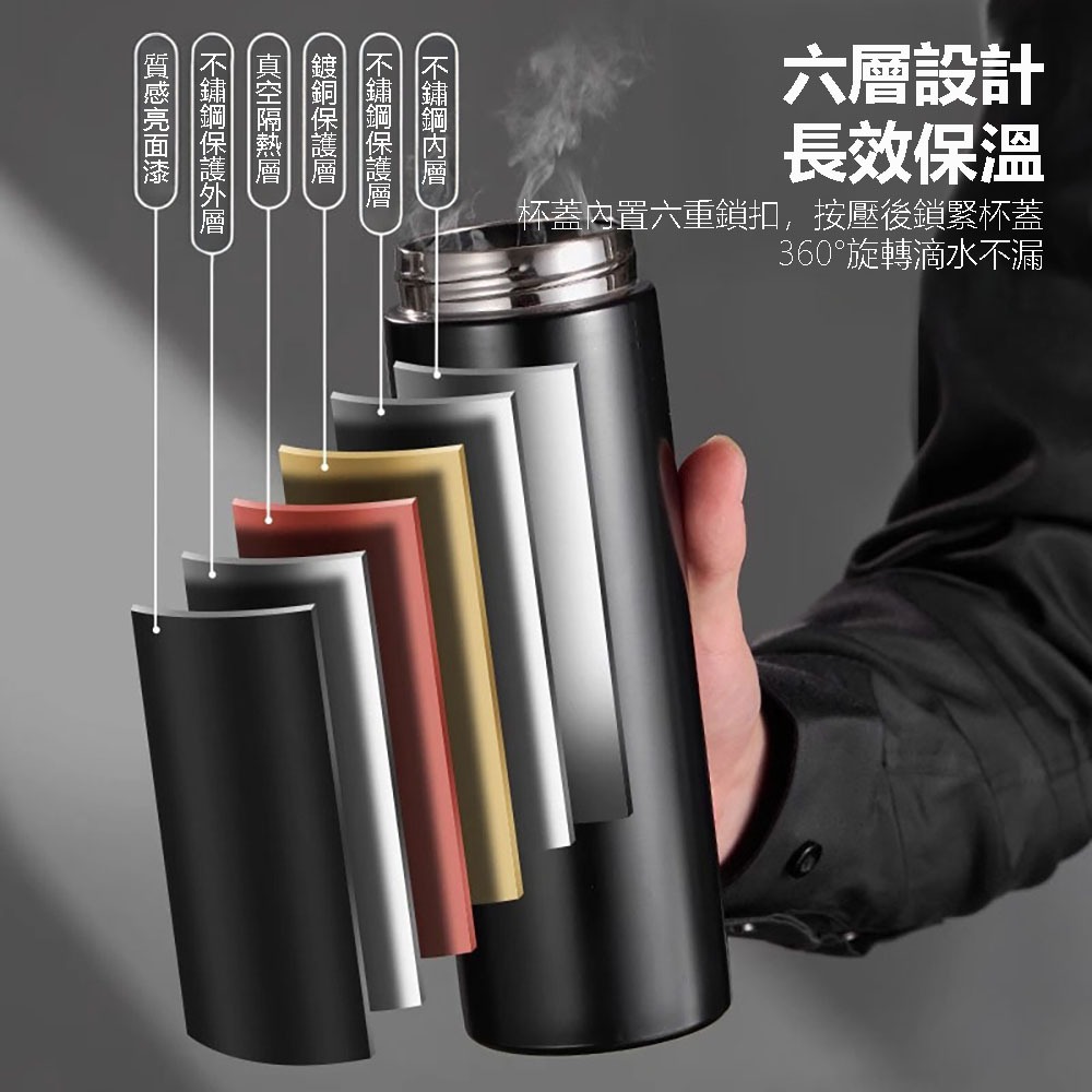寶選速開保溫杯 500ml 一鍵開蓋保溫杯 按壓開蓋 無需手擰 保溫杯 316不鏽鋼 水杯 車用保溫杯 茶水分離 速開杯-細節圖5