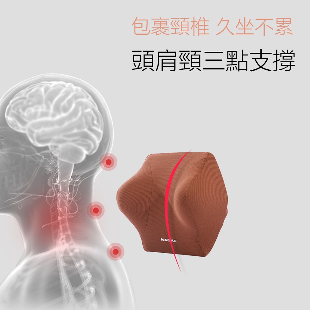 車用記憶棉頭枕腰靠組 黑色 汽車頸枕 汽車靠墊 車用枕頭 座椅腰拖 護腰支撐 透氣表布 記憶棉-細節圖4
