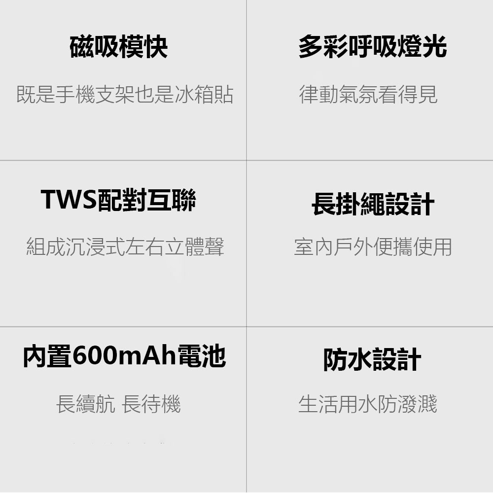 小米有品 SKYWORTH創維磁吸便攜藍牙音箱A80 藍牙音響  戶外磁吸喇叭 磁吸支架 磁吸音箱-細節圖2