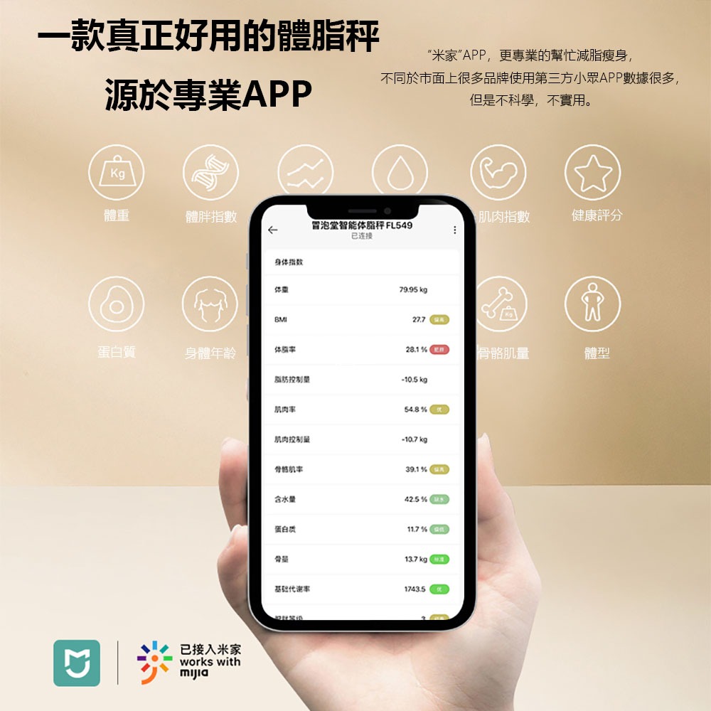 冒泡堂智能體脂秤 電池版 可連結米家APP  體脂計 體脂秤 體重計 智能體重計-細節圖3