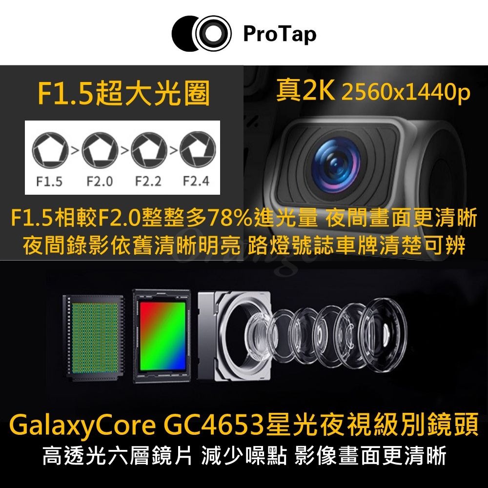 ProTap行車記錄器M1 汽車行車紀錄器 1440P 400萬畫素 前錄 內錄 WiFI版 車用 行車記錄儀-細節圖3