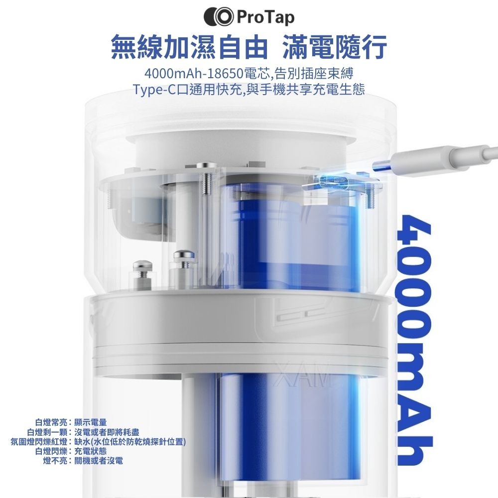 浦拓ProTap氛圍燈加濕器 小型加濕器 霧化 水霧 水氧機 七彩氛圍燈 噴霧器 小米有品-細節圖5