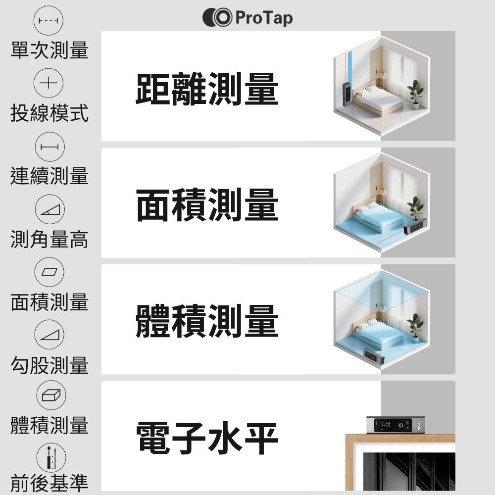 浦拓ProTap激光測距儀MS-1+Plus 120米  測距 紅外線  長續航 電子尺 測量儀 雷射尺 雷射測距儀-細節圖8