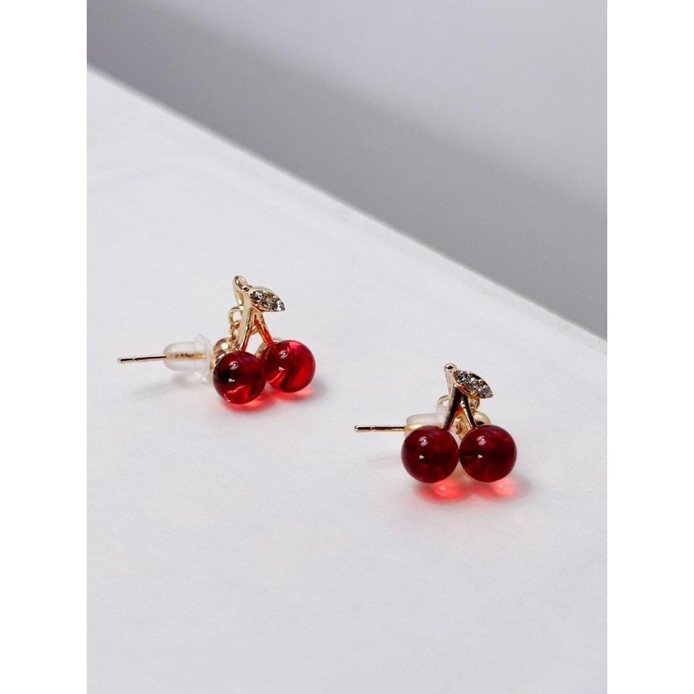 -舉飾無雙-紅色櫻桃×吊墜耳環-細節圖2