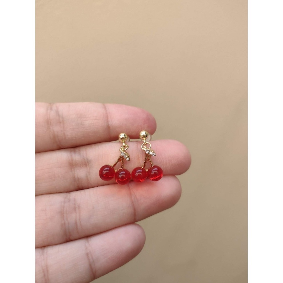 -舉飾無雙-紅色櫻桃×吊墜耳環-細節圖3