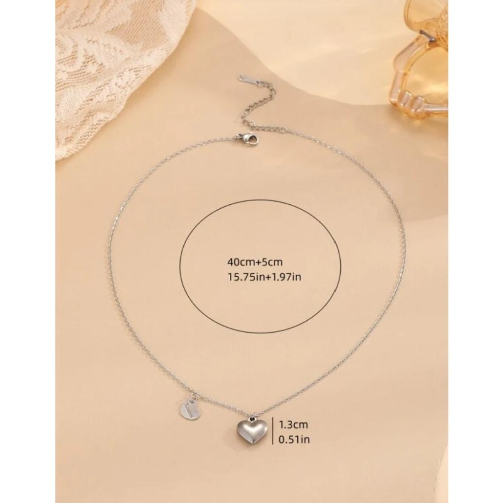 -舉飾無雙-304L不鏽鋼×字母心形×吊墜項鍊-細節圖3