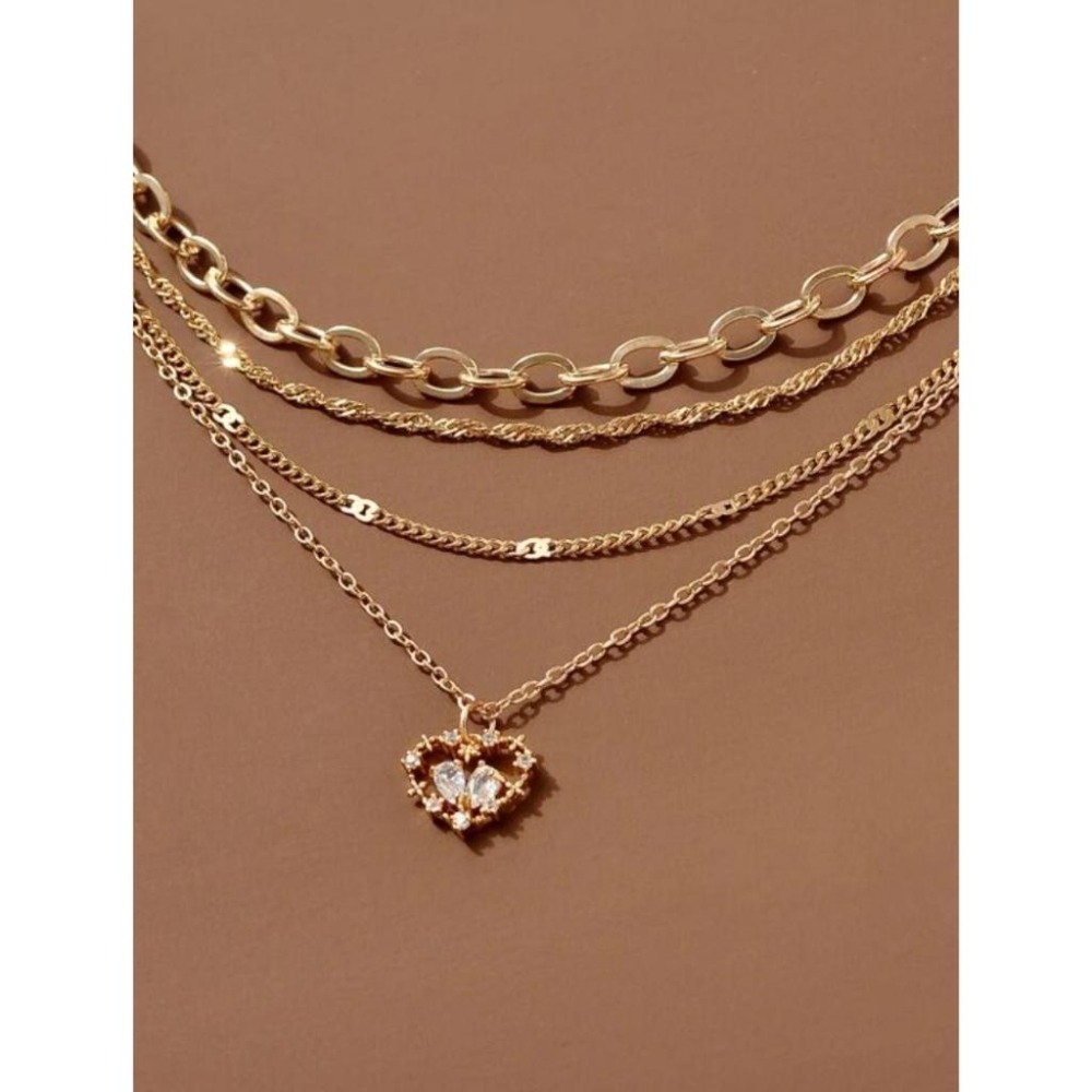 -舉飾無雙-方晶鋯石愛心設計×多層次項鍊-細節圖2