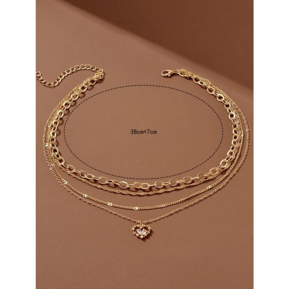 -舉飾無雙-方晶鋯石愛心設計×多層次項鍊-細節圖3