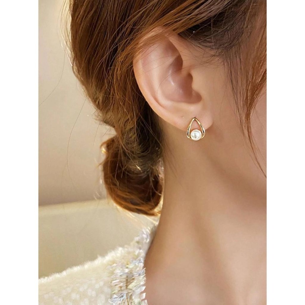 -舉飾無雙-304L不鏽鋼×三角形珍珠×耳環-細節圖3