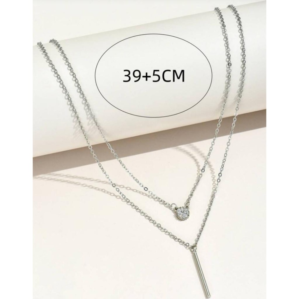 -舉飾無雙-水鑽圓形吊墜設計×雙層項鍊-細節圖3