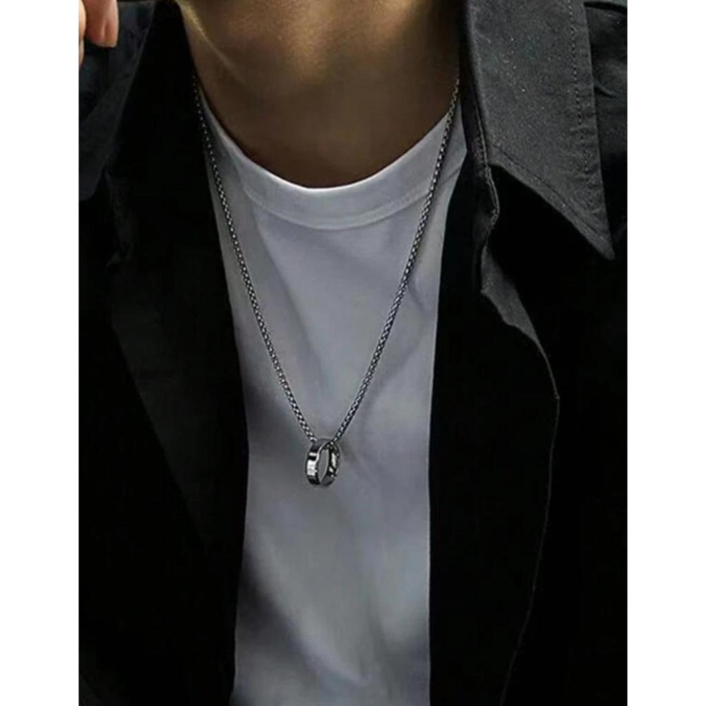 -舉飾無雙-316L鈦鋼×戒指×吊墜項鍊-細節圖4