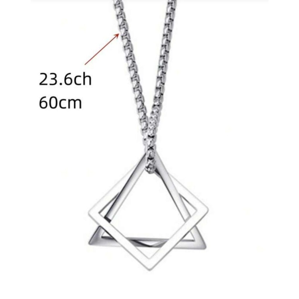 -舉飾無雙-304L不鏽鋼×三角形鍊式×吊墜項鍊-細節圖2