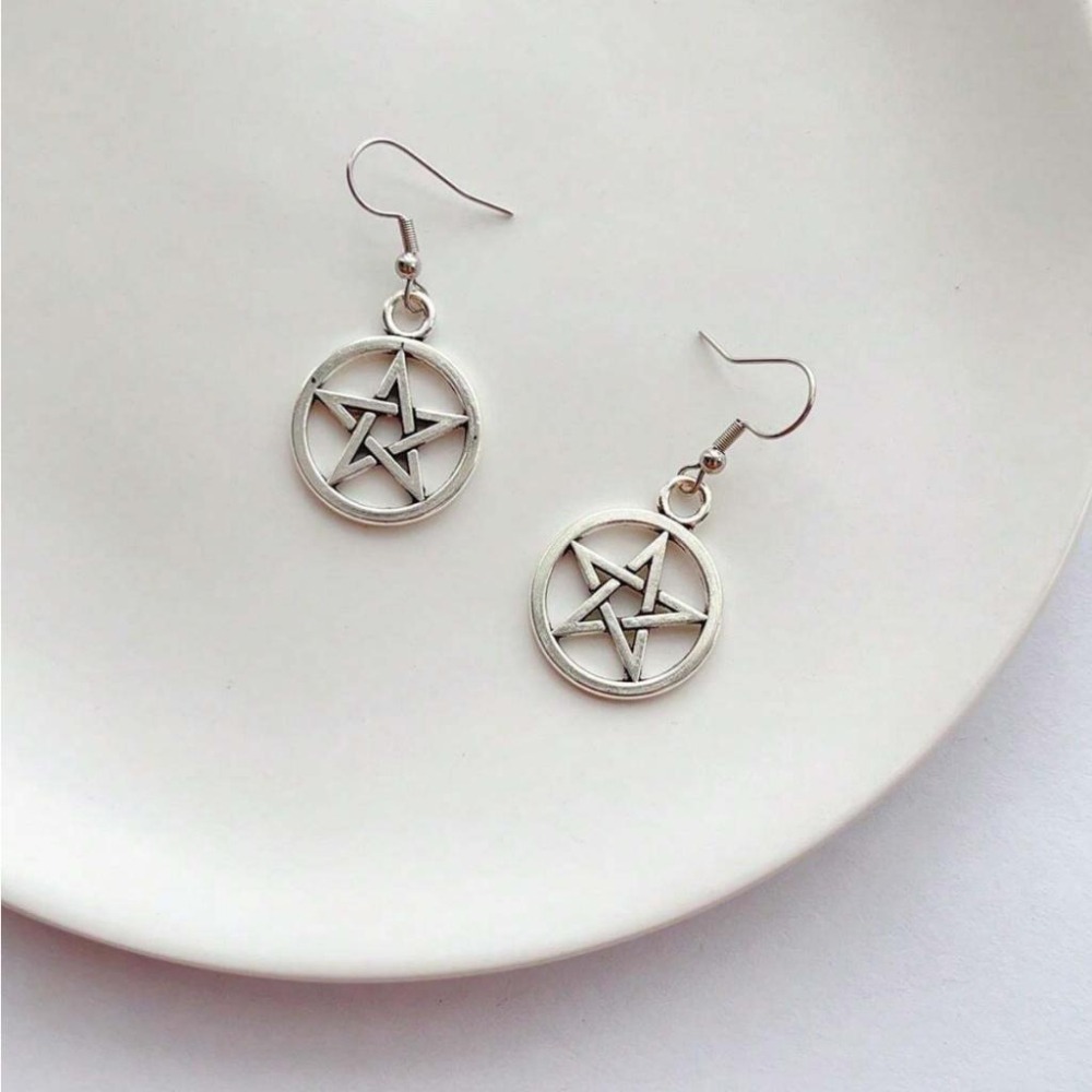 -舉飾無雙-304L不鏽鋼×圓圈五角星×吊墜耳環-細節圖3