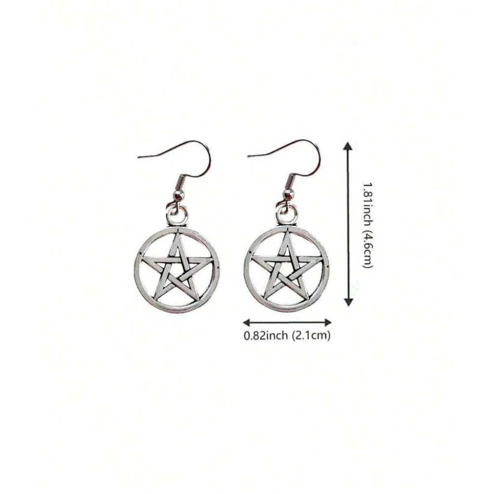 -舉飾無雙-304L不鏽鋼×圓圈五角星×吊墜耳環-細節圖5