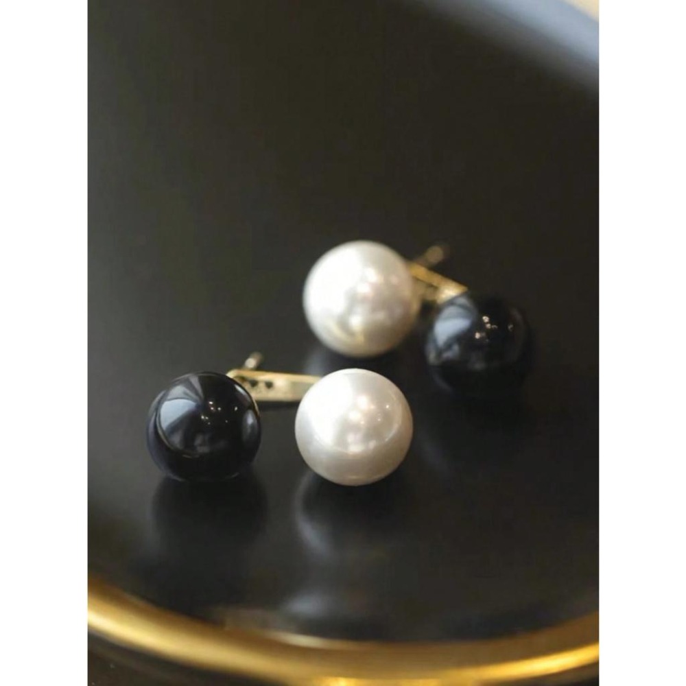 -舉飾無雙-925銀飾×法式黑白對比珍珠×耳環-細節圖3