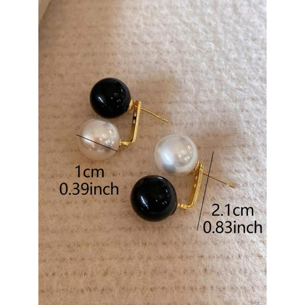 -舉飾無雙-925銀飾×法式黑白對比珍珠×耳環-細節圖5