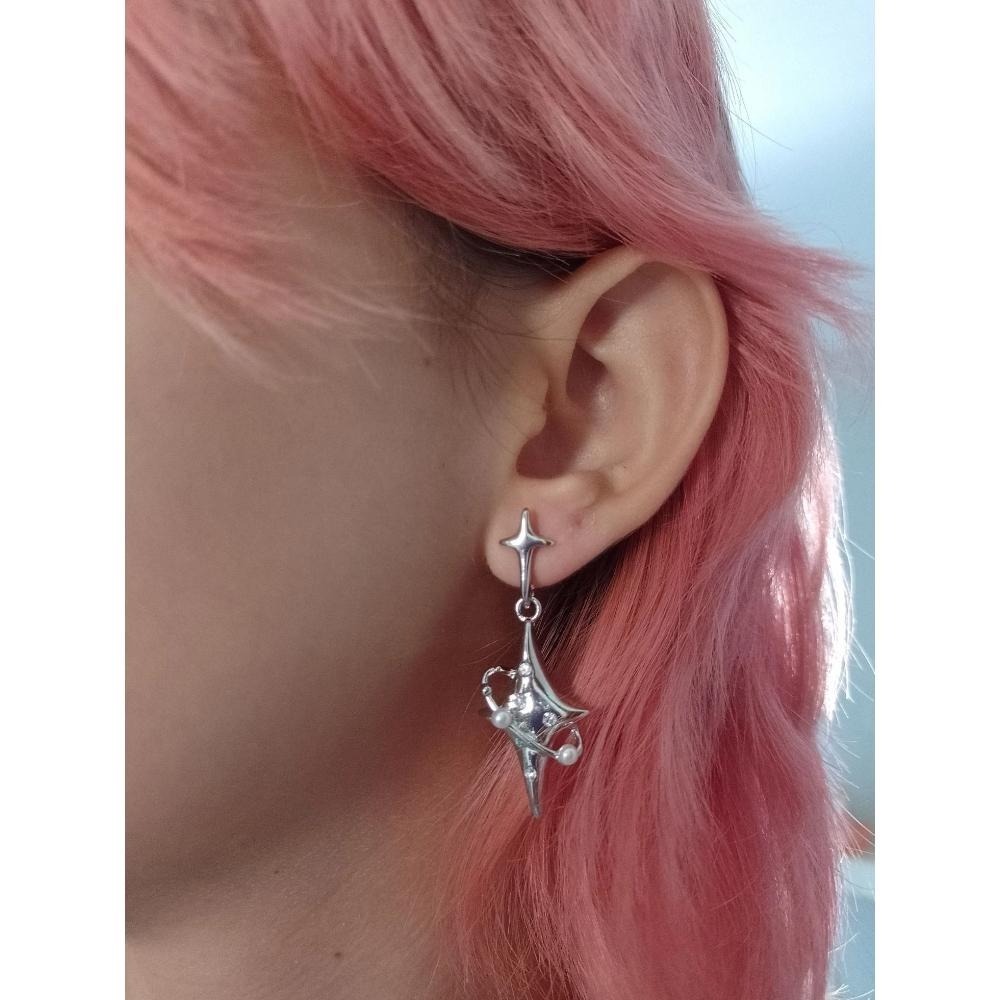 -舉飾無雙-水鑽珍珠星星設計×吊墜耳環-細節圖5