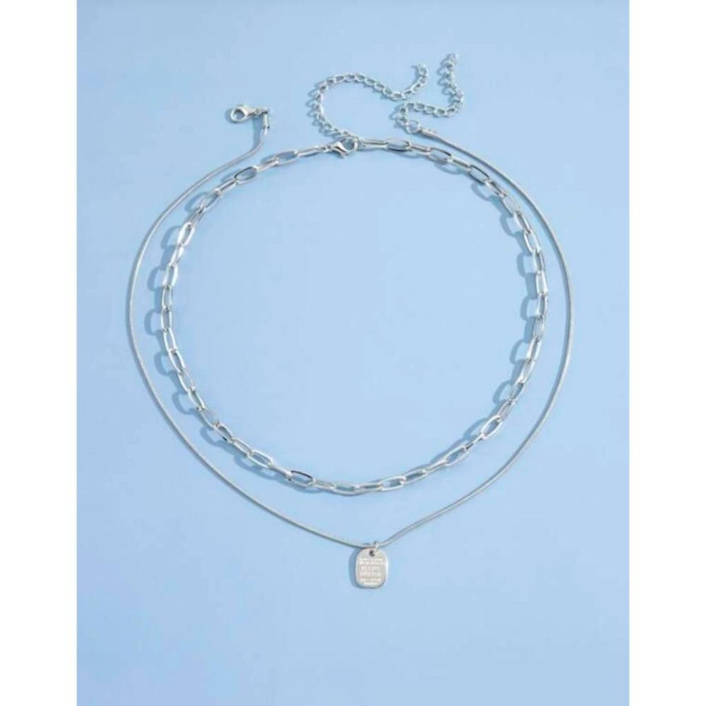 -舉飾無雙-幾何字母吊墜設計2件套×項鍊組-細節圖2