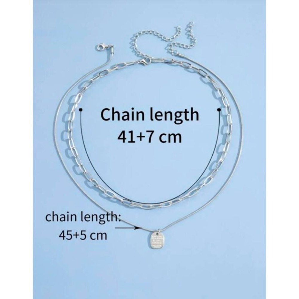 -舉飾無雙-幾何字母吊墜設計2件套×項鍊組-細節圖5