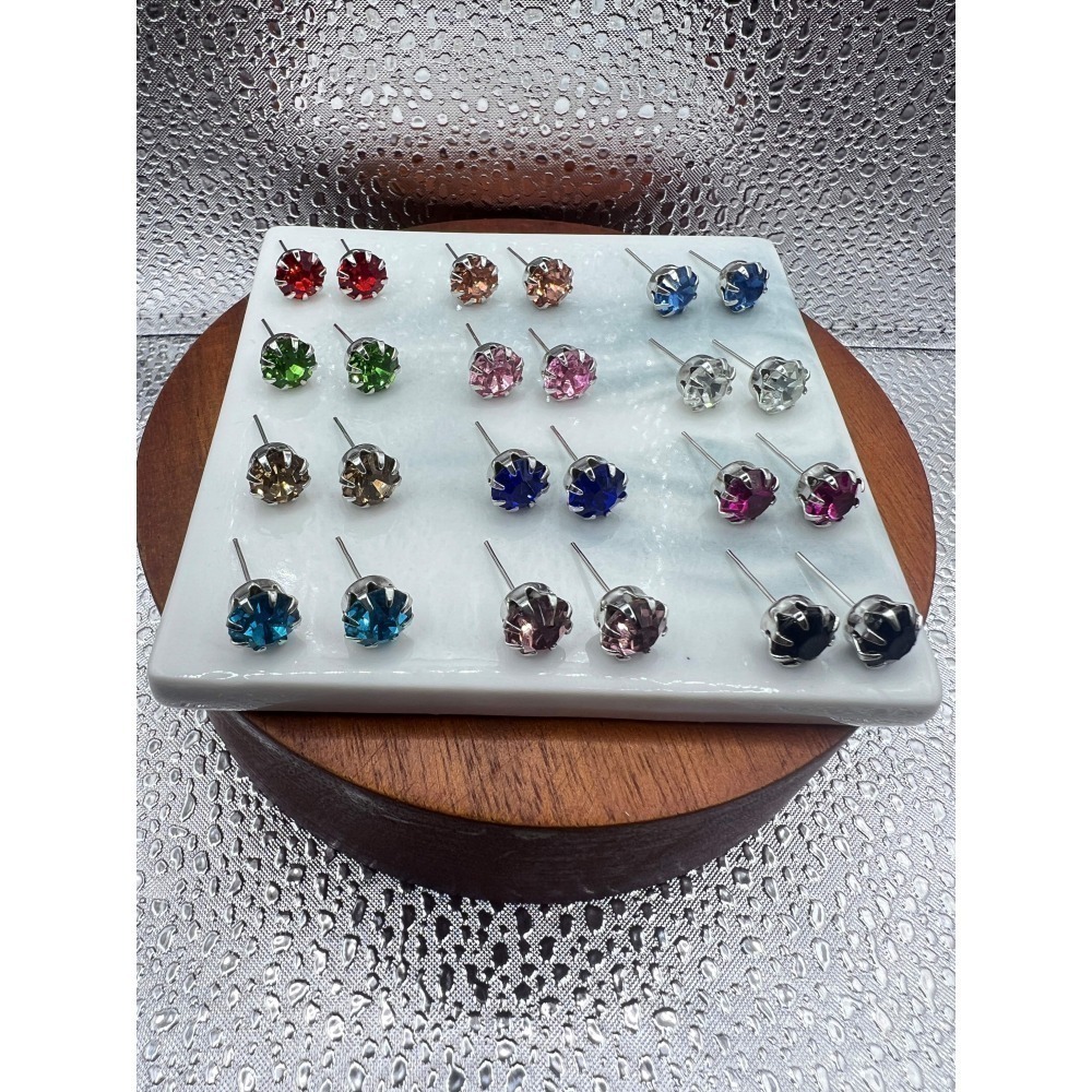 -舉飾無雙-304L不鏽鋼×彩色立方氧化鋯×耳環-細節圖2