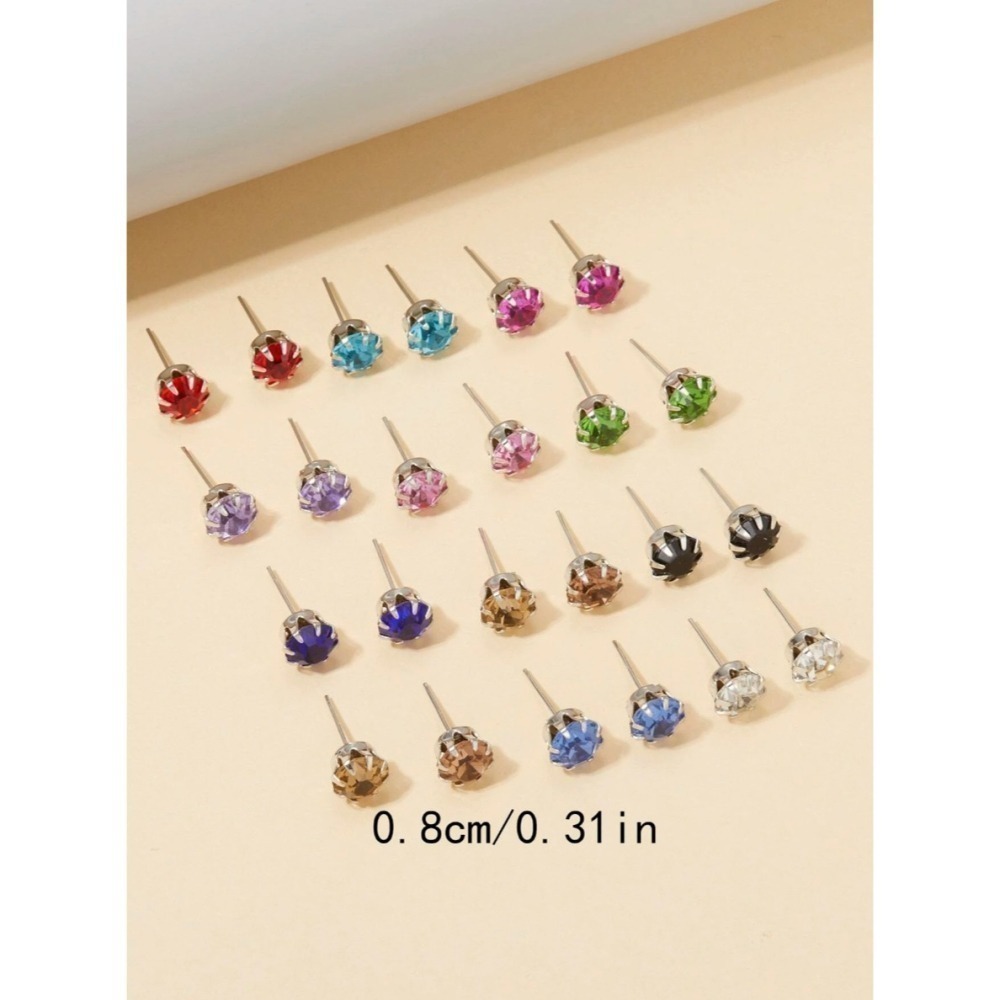 -舉飾無雙-304L不鏽鋼×彩色立方氧化鋯×耳環-細節圖5