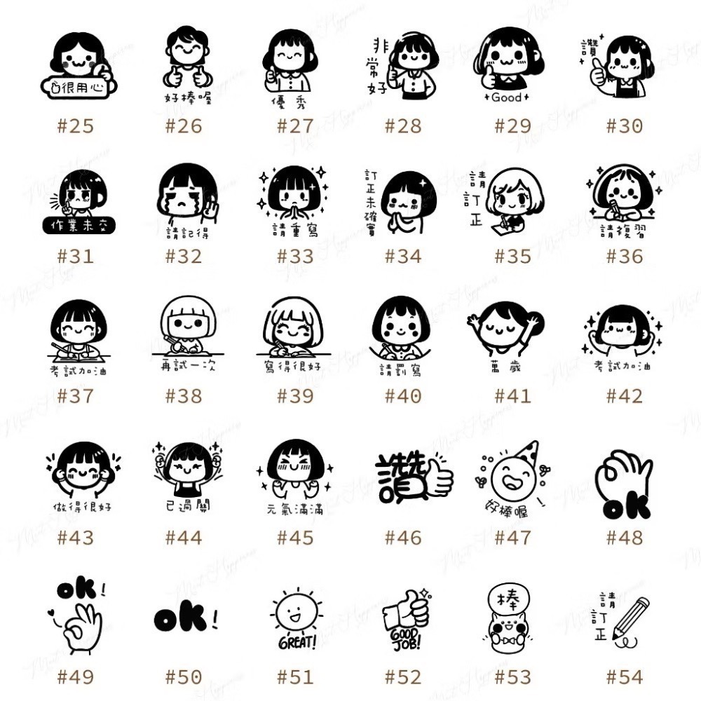 ［#33-#48］老師印章｜聯絡簿教學印章🕹️ 連續蓋章/圓形-細節圖3