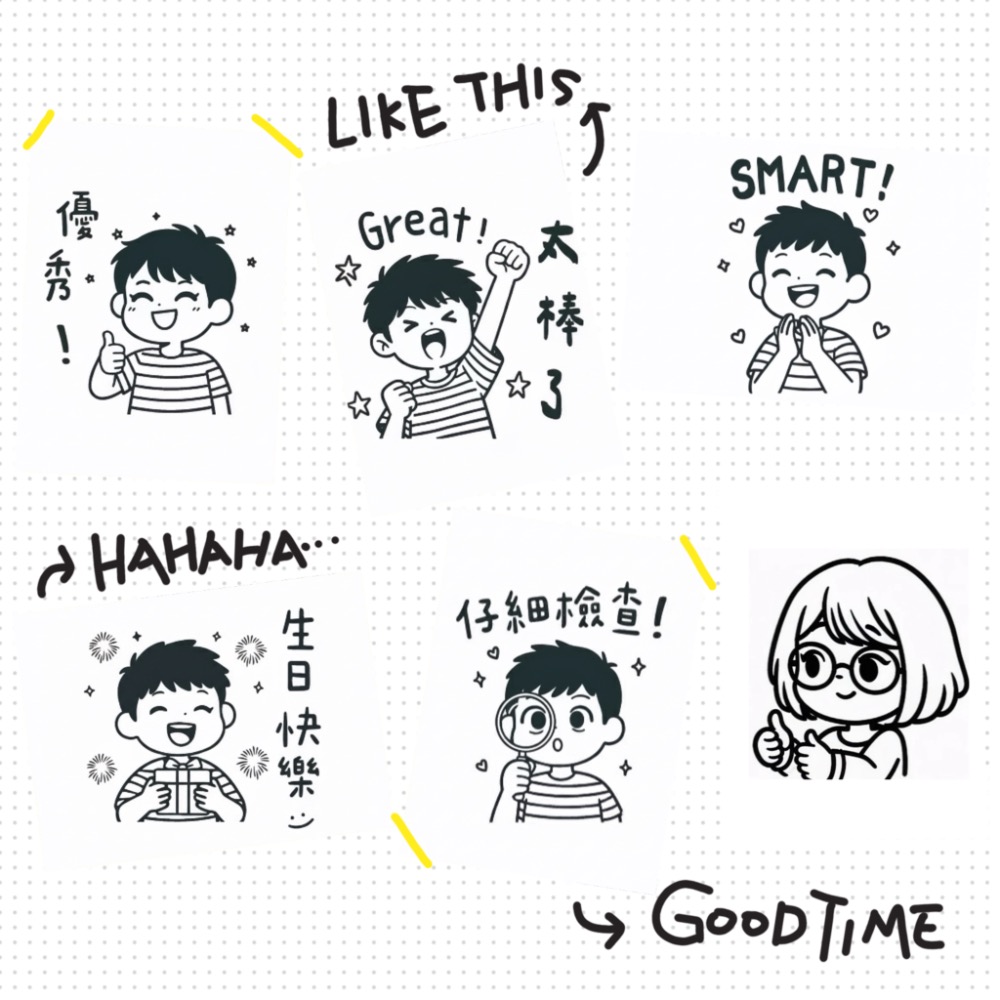 [PART I I ]老師方形印章｜2.5公分印面｜聯絡簿教學印章🕹️ 連續蓋章-細節圖3