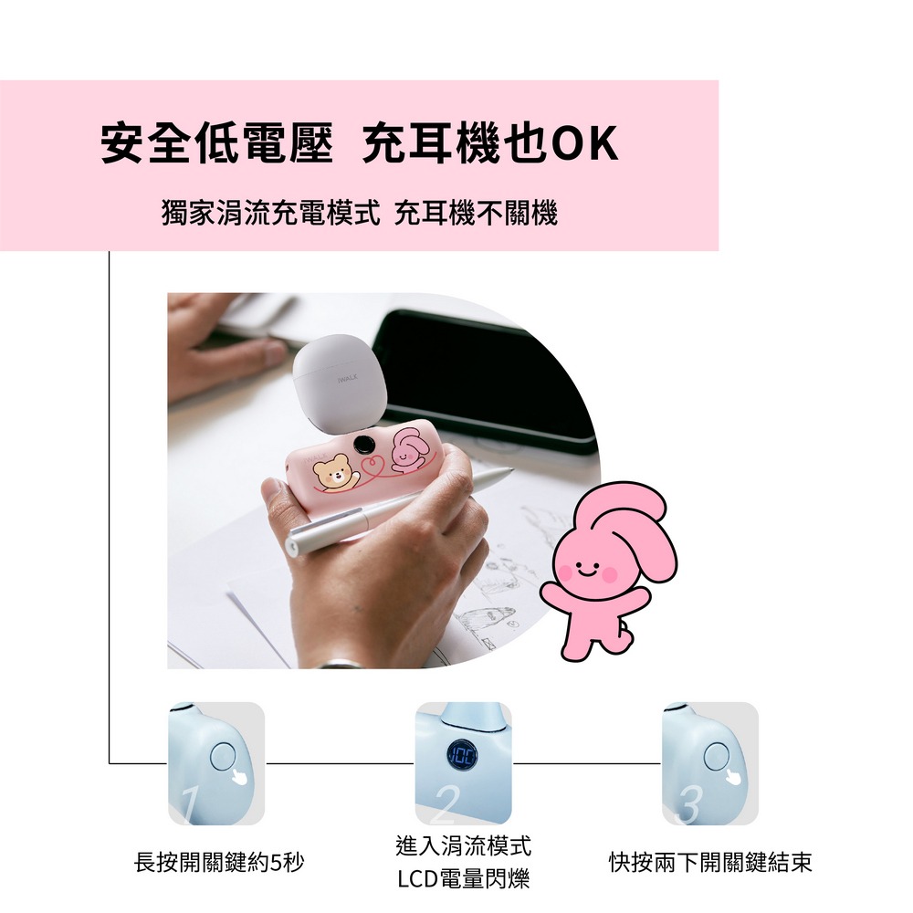 iWALKxPINK&VEN聯名五代PRO口袋電源 快充蘋果Type-c i15i16適用/可帶上飛機 直插式行動電源-細節圖10