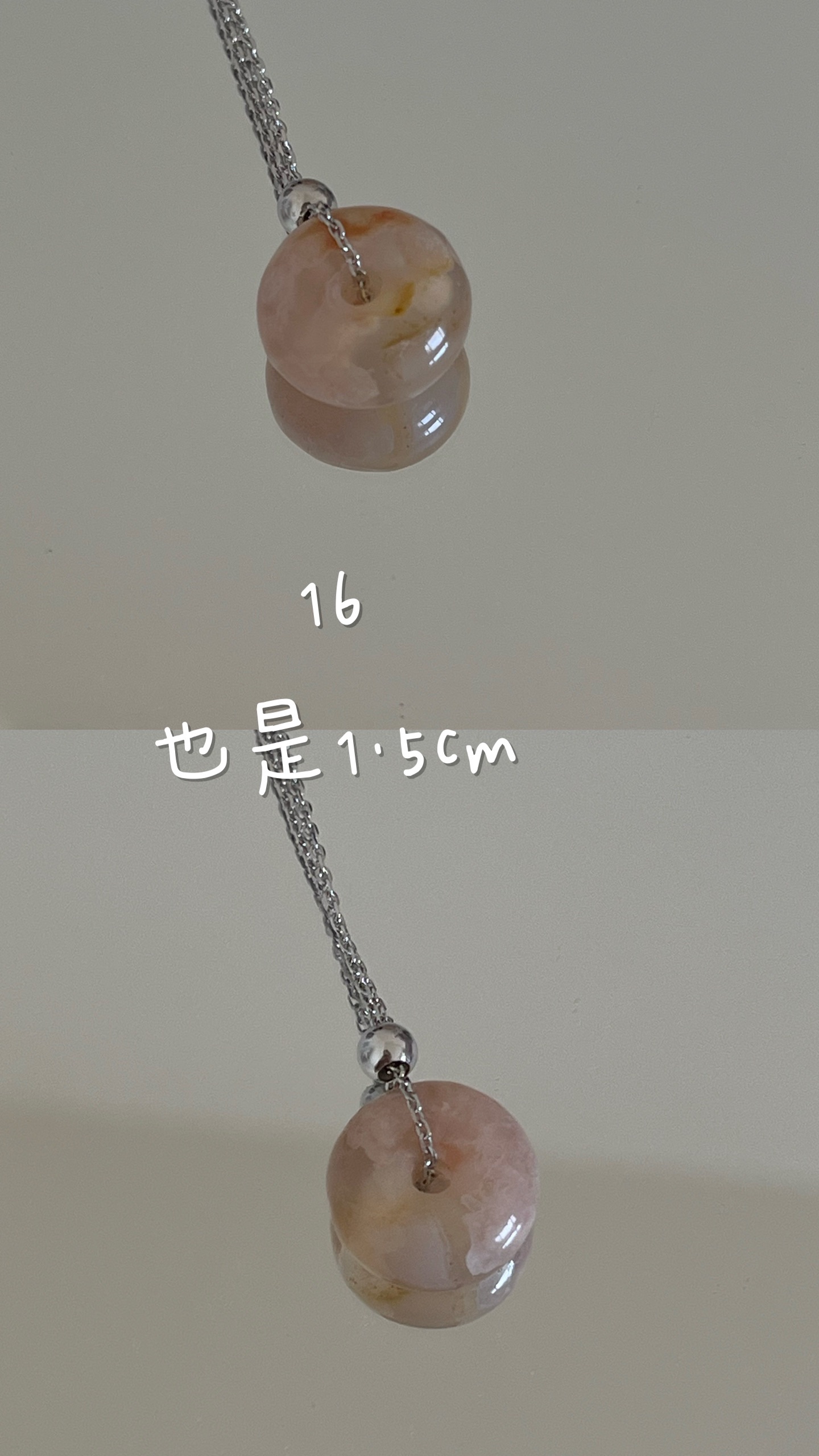 天然櫻花瑪瑙獨一無二+925銀鏈-細節圖5