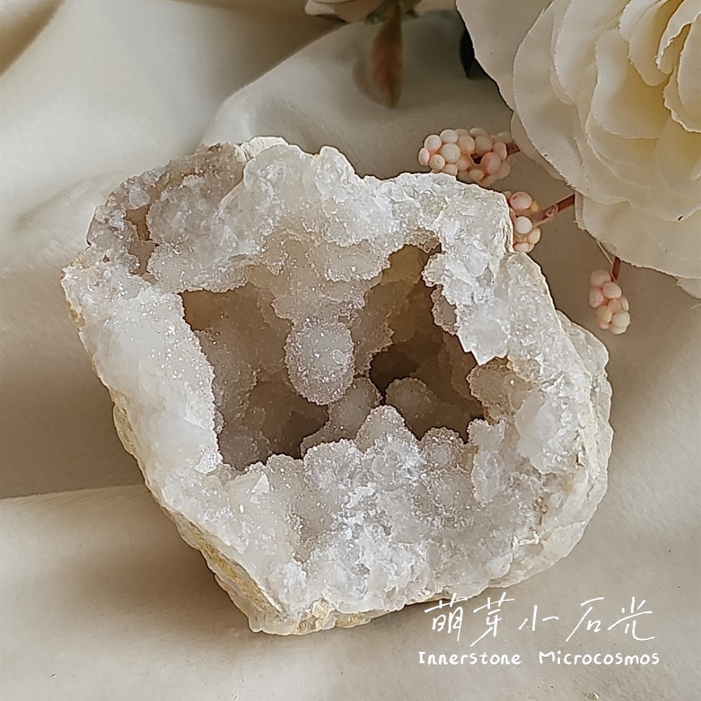 【萌芽小石光】B05-花球粗軟糖/摩洛哥白水晶原石/水晶礦石/花球粗軟糖-細節圖2