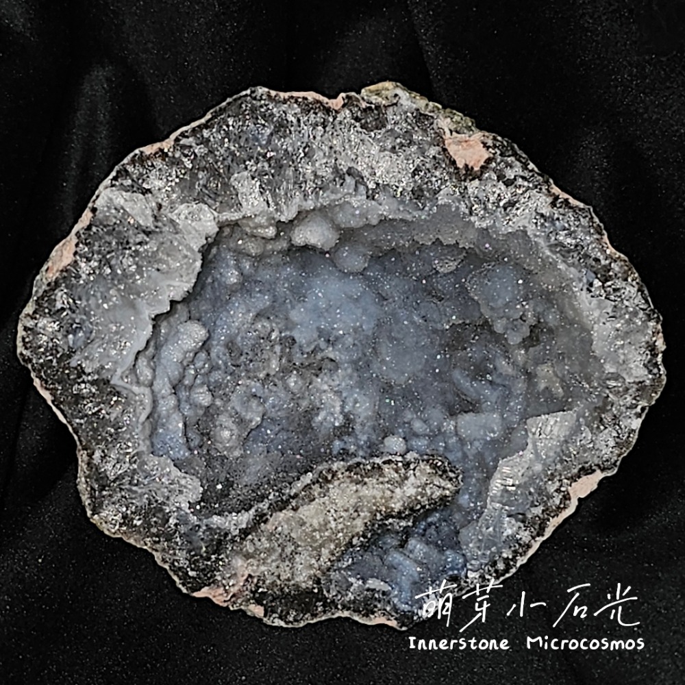 【萌芽小石光】MC03小劉海泡泡糖-灰藍啵啵球墨西哥瑪瑙水晶原石/水晶礦石-細節圖4