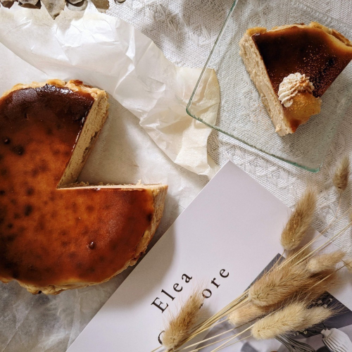 【得閒咖啡】肉桂蘋果巴斯克乳酪蛋糕-5/6吋