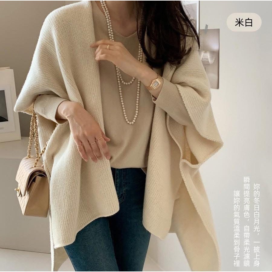 慵懶風針織披肩-細節圖4