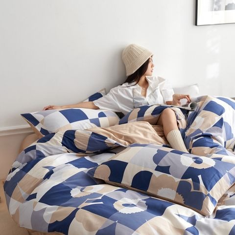 60支長絨棉韓國印花床包四件組-細節圖2