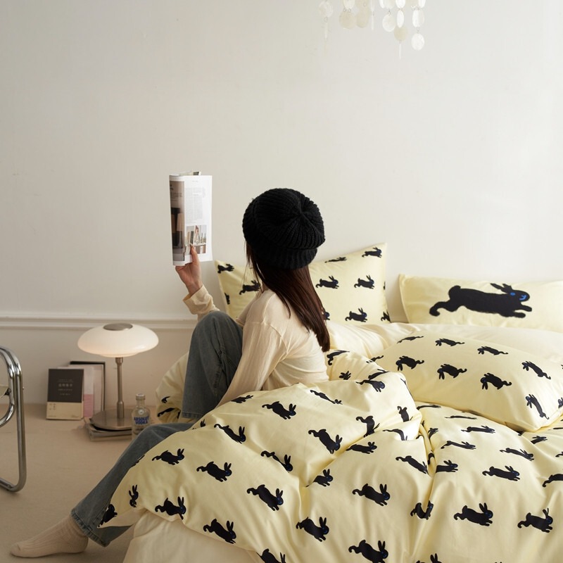 60支長絨棉韓國印花床包四件組-細節圖7