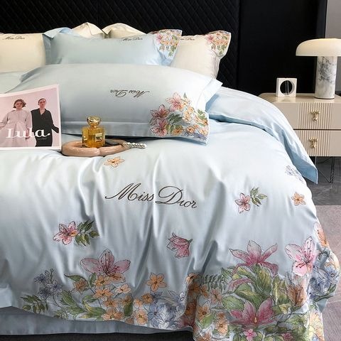 100支長絨花卉刺繡床包四件組-細節圖2