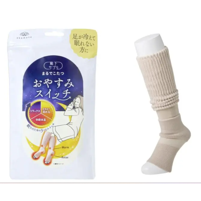 現貨 日本靴下屋 助眠襪 壓力襪 女生保暖襪 抗寒必備 壓力襪 羊毛襪套  OKAMOTO 保暖必備-規格圖4