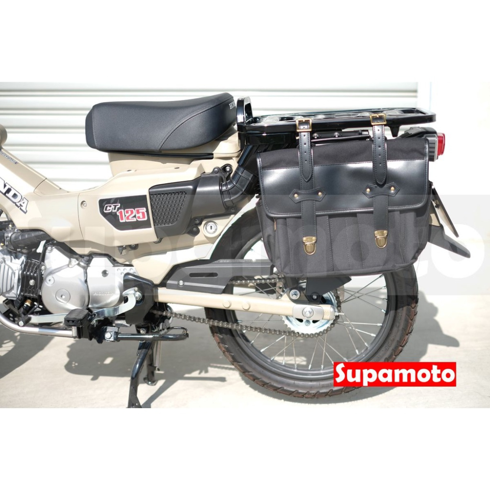 -Supamoto- 帆布 馬鞍包 復古 馬鞍袋 側包 側袋 側箱 哈雷 凱旋 CUB CT125 CB350-細節圖6